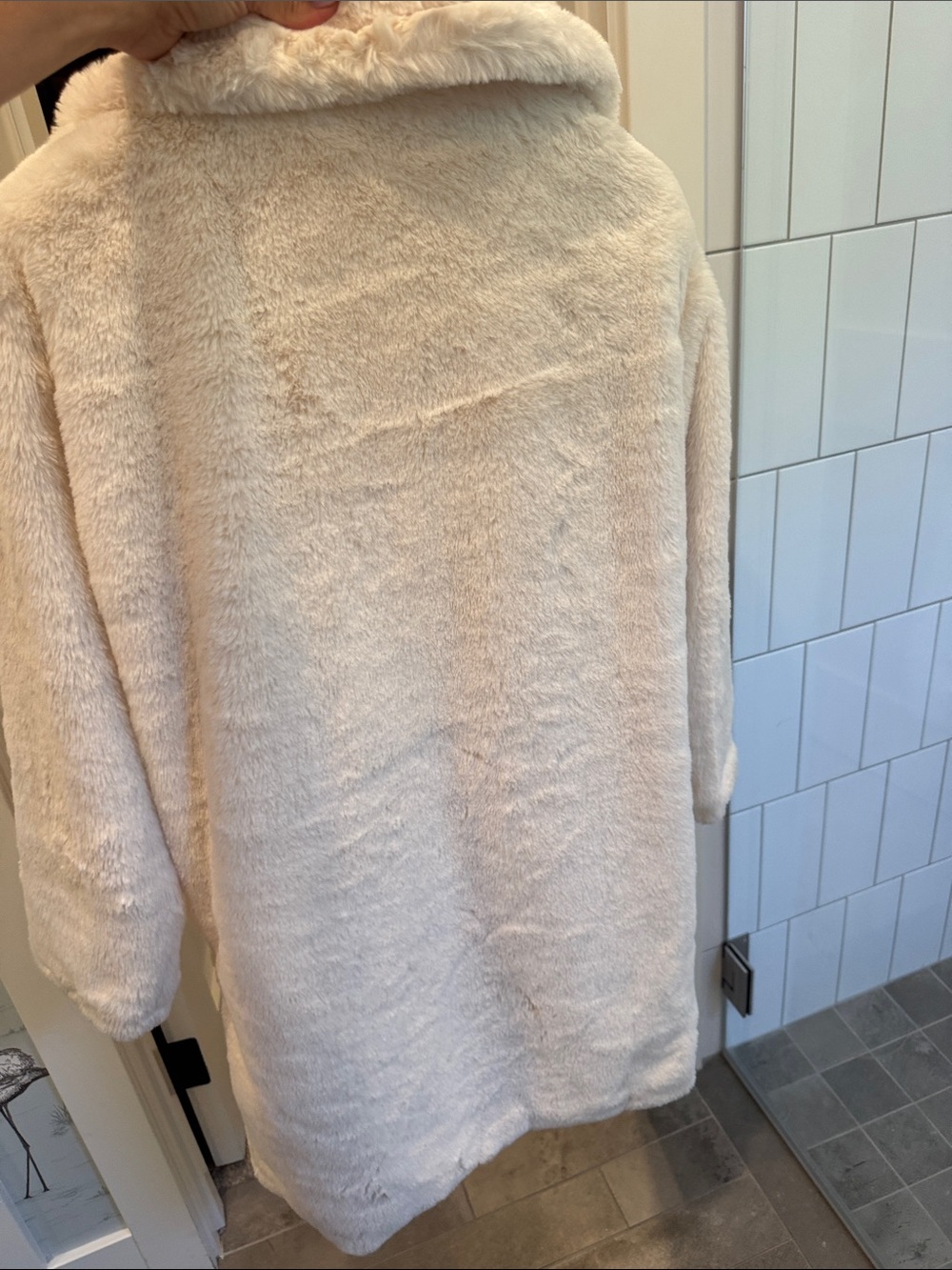 Steve Madden Plush Teddy Coat in Cream - Picture 7 of 7